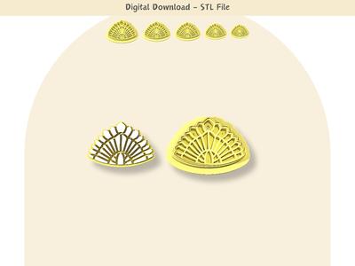Seashell Abstract Clay Cutter for Polymer Clay | Digital STL File | Clay Tools | 5 Sizes Clay Cutter