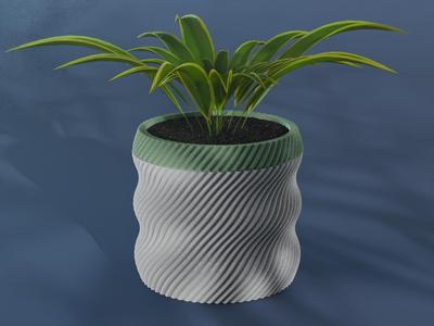Hana Planter Pot, Scalloped Diagonal | Small, Medium, Large | Self Watering and Drip Tray 