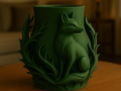Fox-shaped vase art organizer for clever charm