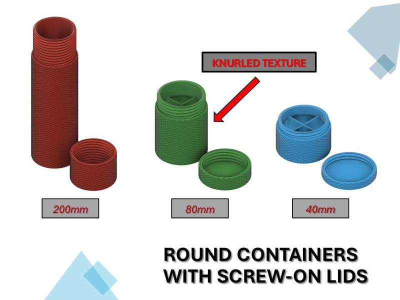 Round Container with Screw-On Lid