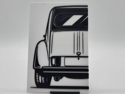 2D Wall Art Citroen 2CV Ente
