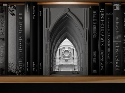 Book Nook Lamp. Gothic Cathedral 40k Style