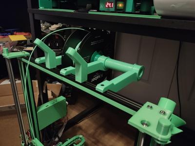 Top Mounted Spool Holder for Aluminum Extruded 3D Printer Frames