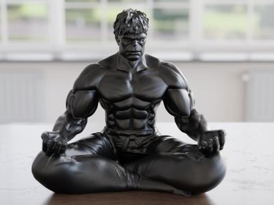 Zen Hulk Sculpture – Calm Meditating Figurine