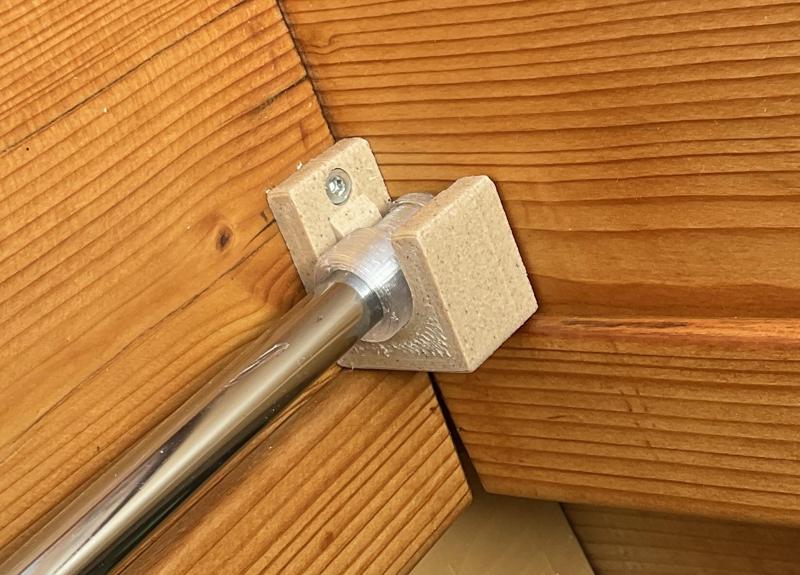 Holder for curtain rod printed with wood filament