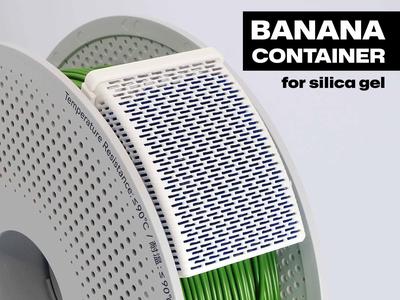 Banana Container For Silica Gel - Desiccant with filament locking.