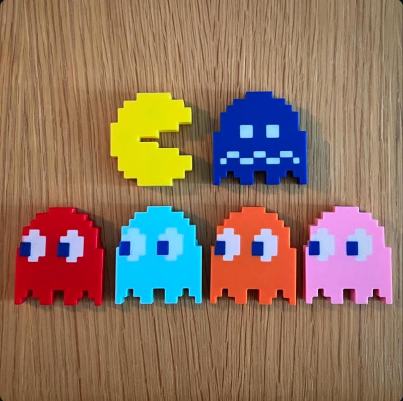 8bit Pacman Ghost Fidget Toy with magnet - Inky, Blinky, Pinky and Clyde