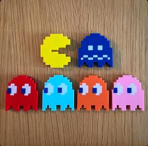 8bit Pacman Ghost Fidget Toy with magnet - Inky, Blinky, Pinky and Clyde