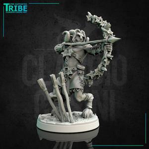 (0136) Male faun satyr archer with bow