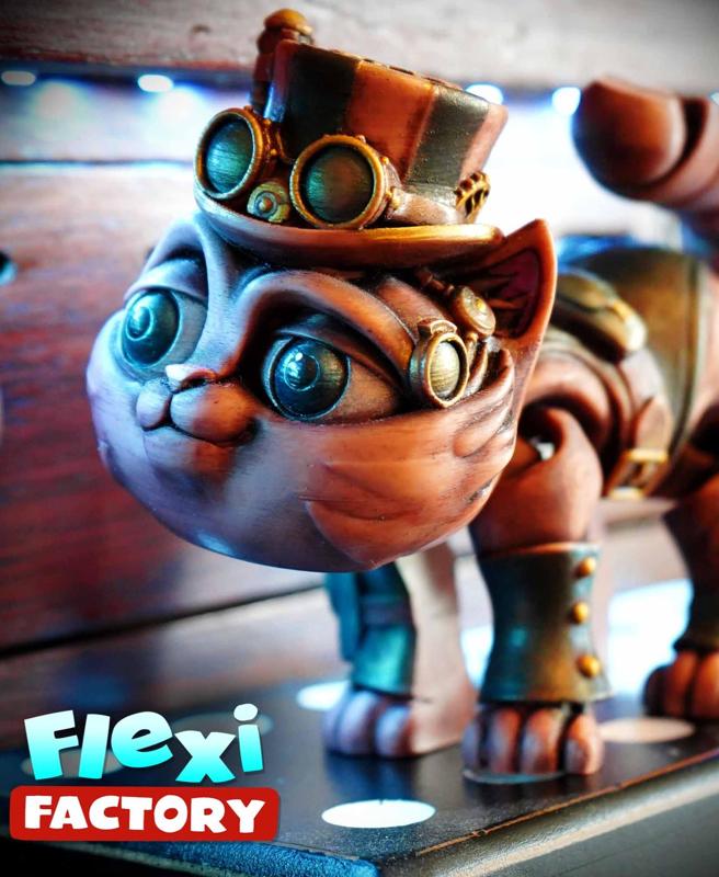 Flexi Factory Steampunk Cat with 3MF Included!