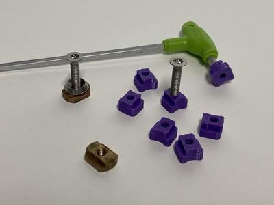 Foil Track Nut Retention Sliders