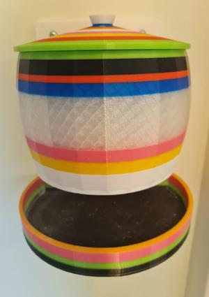 Wall mounted Chalk Bowl with lid and tray