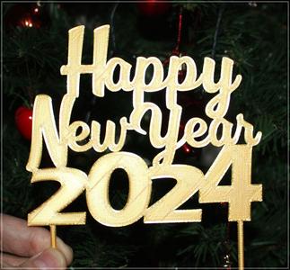 Happy New Year 2024 Cake Topper