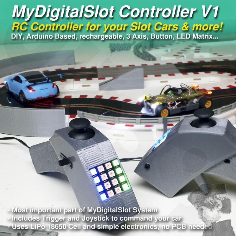 MyDigitalSlot Basic Controller. DIY Arduino based Radio Controller for your 1/32 Digital Slot cars