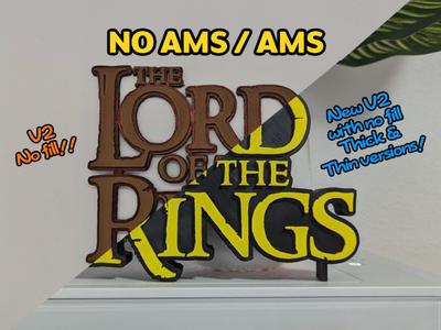 Stacked The Lord Of The Rings Logo/Sign NO AMS/AMS