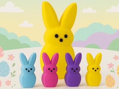 3D Standing  Marshmallow Bunny Version 2.0