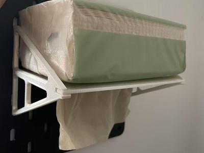 Pull-out tissue holder (compatible with IKEA pegboard)