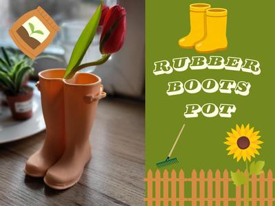 rubber boots pot 