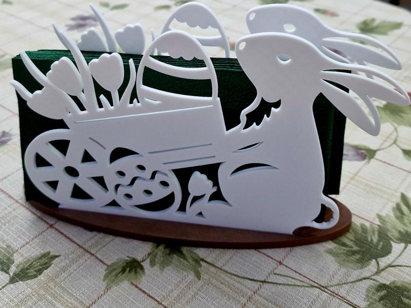Easter Bunnies napkin stand