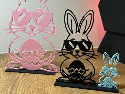 Cooler Easter Bunny with Glasses for Display