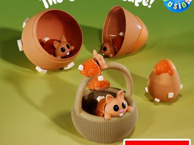 Cute Fidget Easter Bunny + Egg + Basket + Keychain