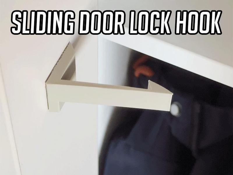 Sliding door wardrobe lock hook