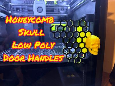 Honeycomb Skull Low Poly Door Handles