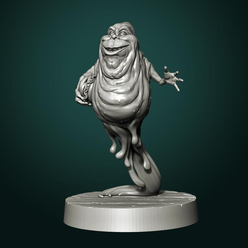 Slimer with hamburger pre-supported fan art FREE