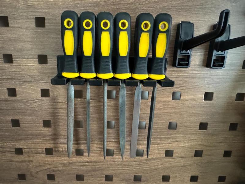 【Square Hole Pegboard】Small File/Screwdriver Square Hole Pegboard Holder, 3 slots, holds 6