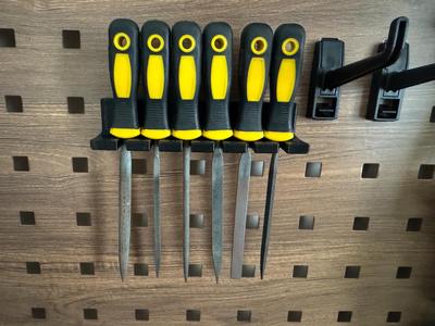 【Square Hole Pegboard】Small File/Screwdriver Square Hole Pegboard Holder, 3 slots, holds 6