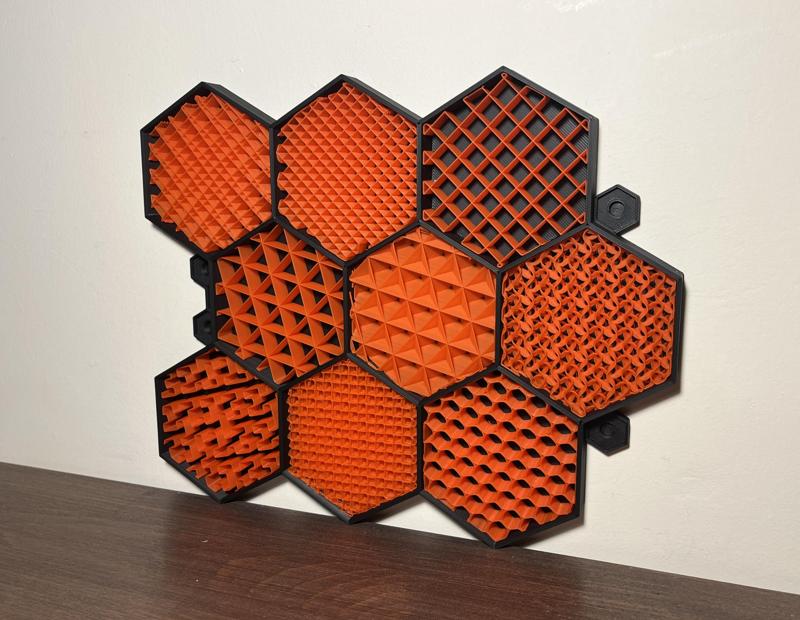 Infill Pattern Showcase - Wall Mountable (no MMU)
