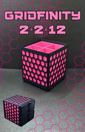 Gridfinity bin 2x2x12 hex (optional insert)