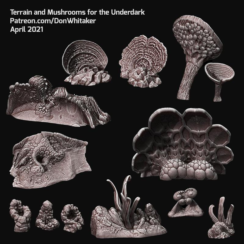 Mushrooms and Terrain for the Underdark