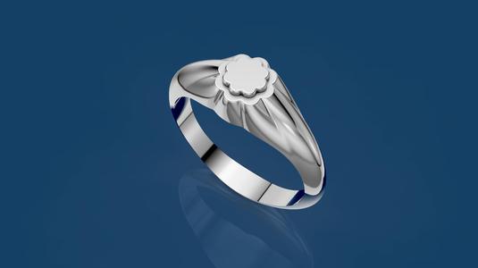 flower top signet ring