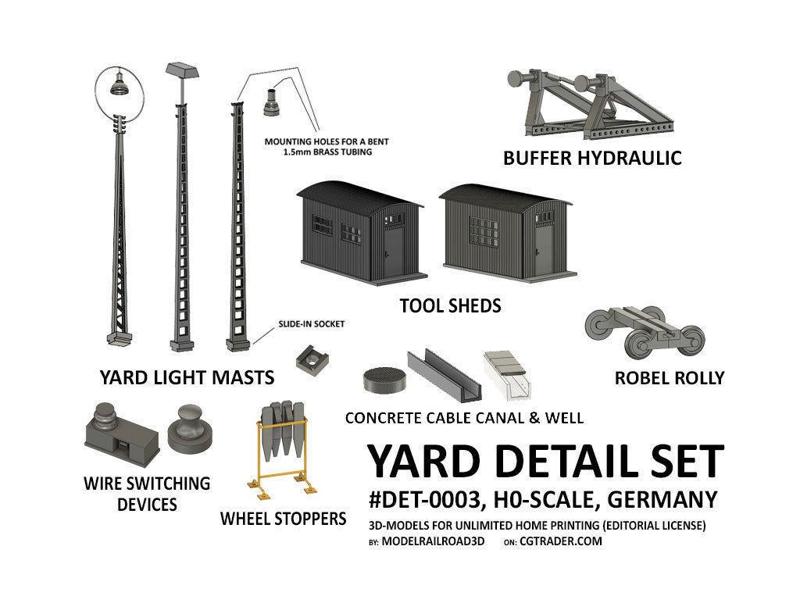 DET-0003 Yard detail set Germany H0-scale 16 items