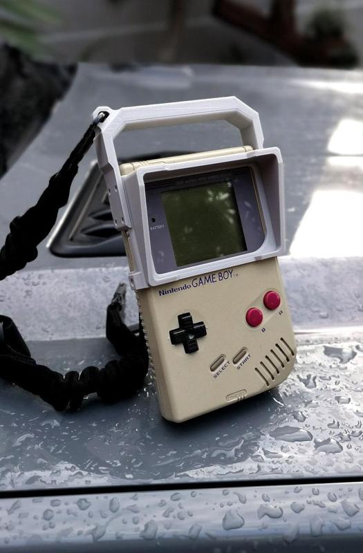 Cyberpunk 3D Printed Hood and Handle for Game Boy DMG-01 v2