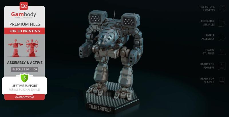 MWO Timber Wolf 3D Printing Model | Assembly + Action