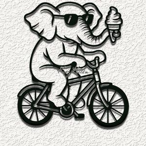 elephant bicycle wall art home decor