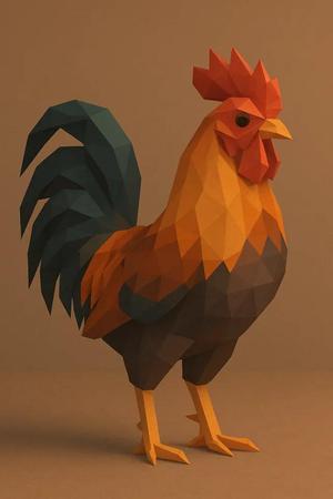 rooster chiken Low Poly   
