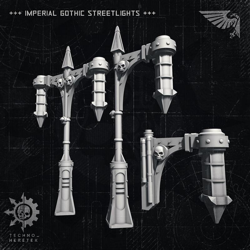 Imperial Gothic Streetlights - Imperium Scatter Terrain 40k