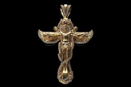 Jesus Cross Mens Diamond Pendant