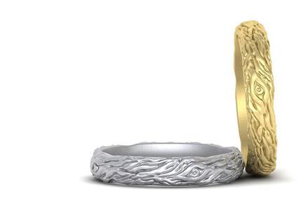 Twig Wedding Band 4mm wide band 3dmodel