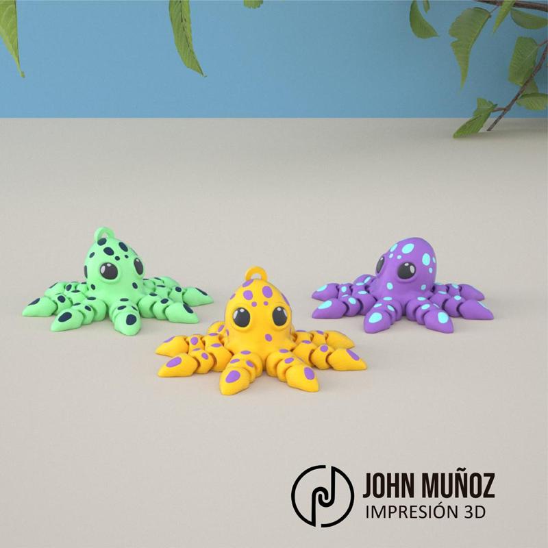Octopus Articulated Figure Keychains