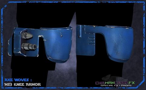 Axe Woves BoBF Knees The Mandalorian Cosplay Armor