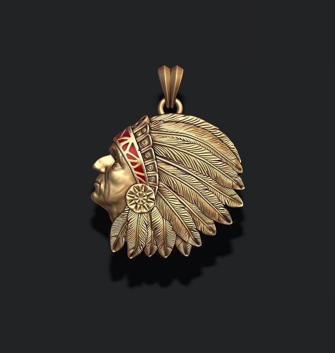 Native American Indian man pendant
