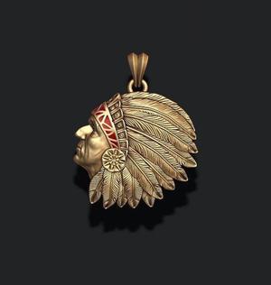 Native American Indian man pendant