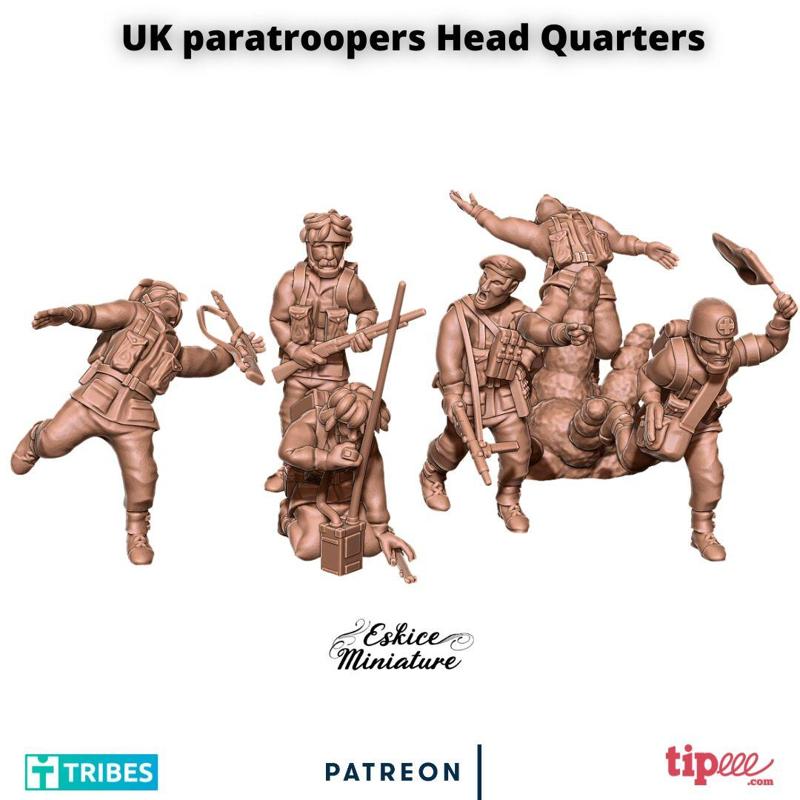 UK paratroopers Head Quarter - 28mm