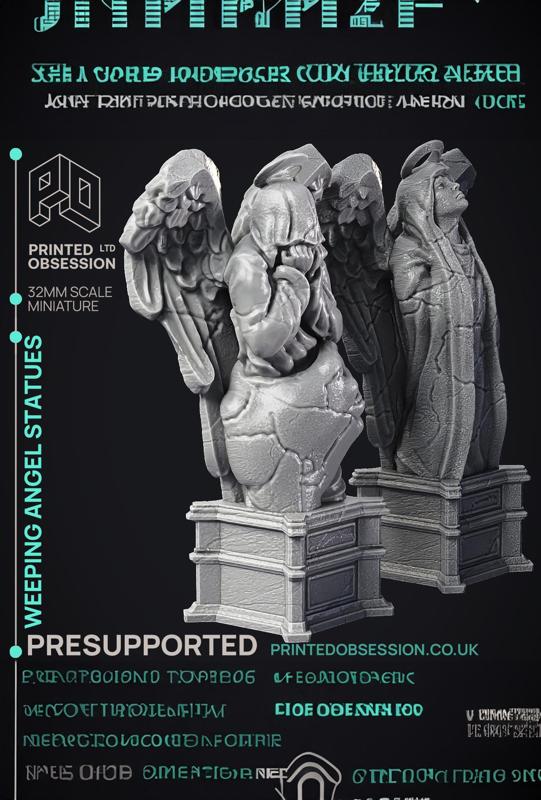 Weeping Angel Statues - Scenery - PRESUPPORTED - heaven hath no fury - 32 mm scale