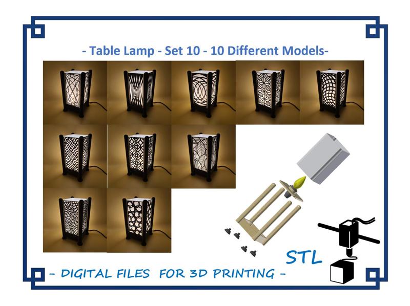 Table Lamp - Set 10 - 10 Different Models