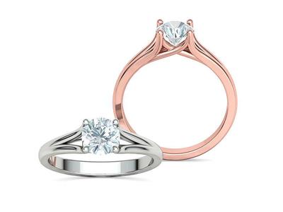 1ct Solitaire Engagement ring Split Shank design 3dmodel
